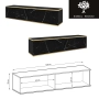 Szafka RTV Marmur Black Royal - Złota  135 cm